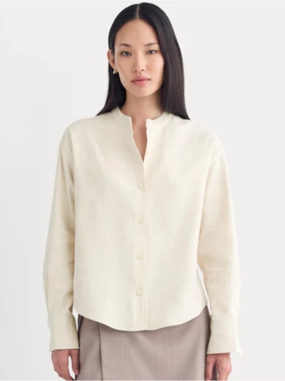 Everlane Heathered Oat Flannel Shirt